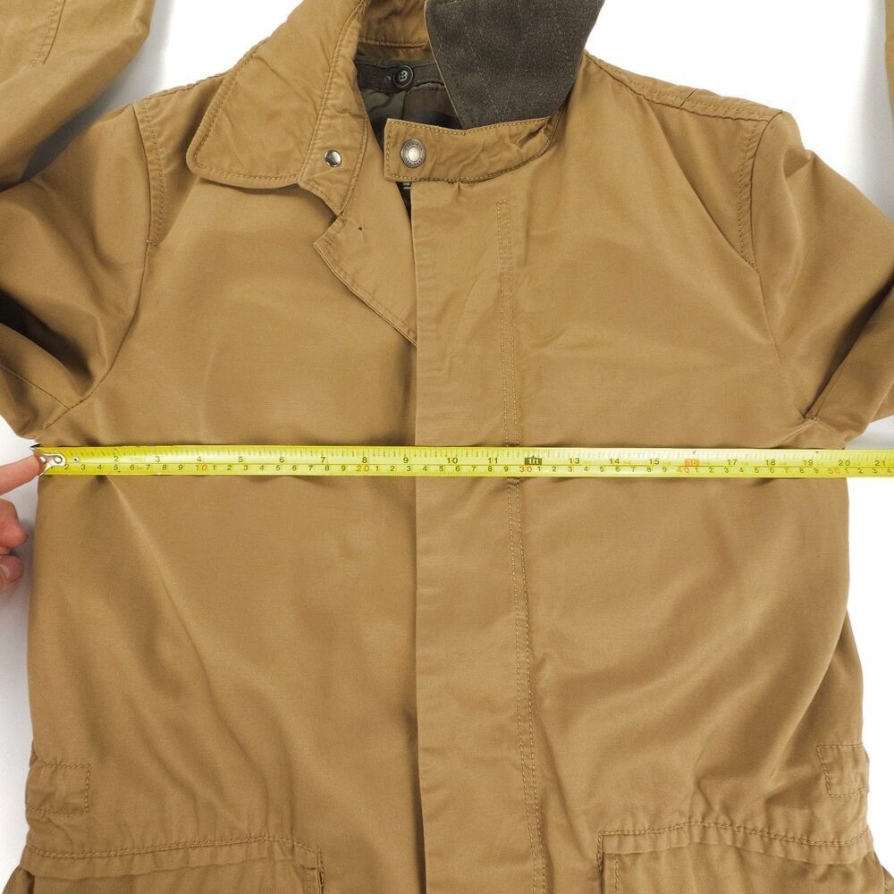 ZARA Man Chore Coat Military Jacket Short Trench Old Money Tailored Khaki - Picture 4 of 11